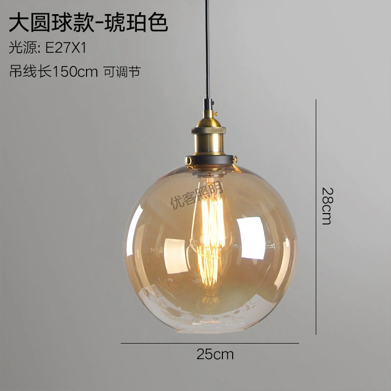 American glass chandelier wabi-sabi glass lamp banquet triangle ball small hat glass lamp restaurant chandelier