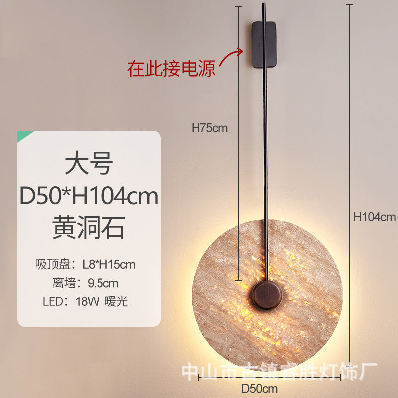 Yellow travertine LED bedroom bedside wall lamp living room art creative TV background wall bedside corridor aisle stairs