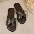 Summer fashion flat women's sandals export plus size women's slippers hot pressed electric embroidered low heel shoes round toe