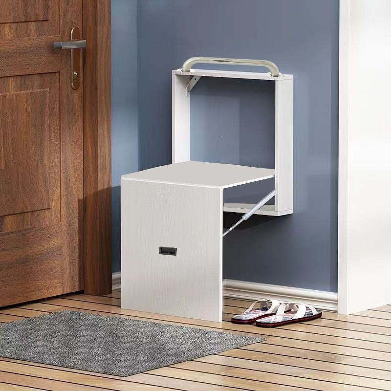 Folding shoe changing stool with soft bag, wall-mounted ultra-thin wall-mounted chair, invisible stool at the door, wall-mounted hidden stool