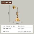 French retro bow brass small pendant wall lamp 3d ceramic flower pleated fabric bedroom bedside light