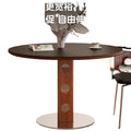 Medieval fengberg round table retro metal legs small apartment dining table scandinavian bauhaus solid wood for home slate dining table