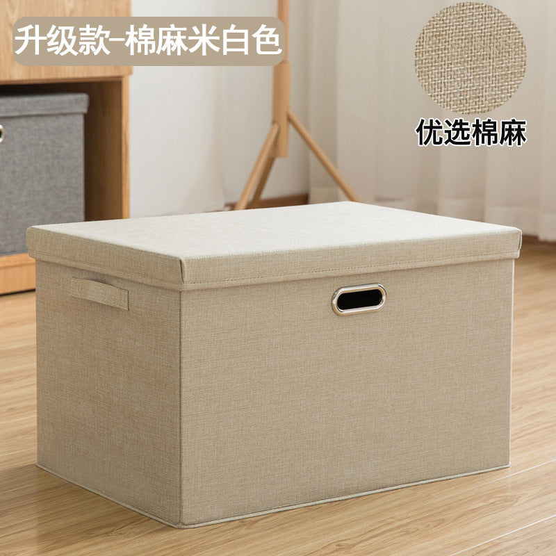 Fabric clothes storage box with lid Home wardrobe Home clothing storage box Cross-border foldable toy storage box