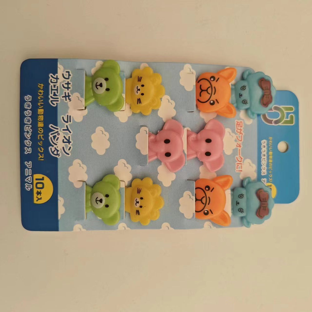 Japanese cartoon fruit picks creative children's food forks cake forks cute animal dessert forks plastic fruit forks