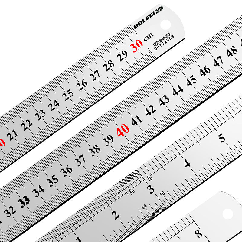 Steel ruler 1m stainless steel ruler iron steel ruler thickened hard ruler 15cm/30cm/50cm high precision steel ruler