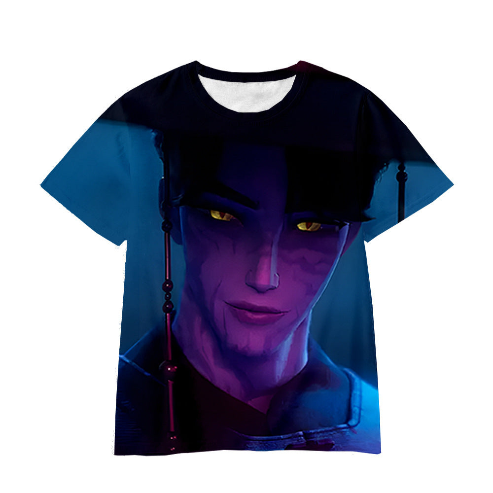 Witcher boy group 3d digital printing cross-border overseas casual loosefashion t-shirt k-pop girls t-shirt
