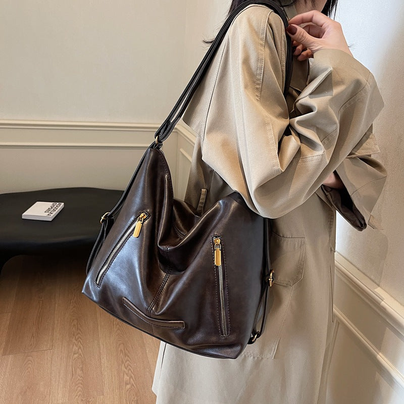 New Pillow Women's Bag Large Capacity Women's Handheld Shoulder Bag Fashion Trend Tote Bag Soft Leather