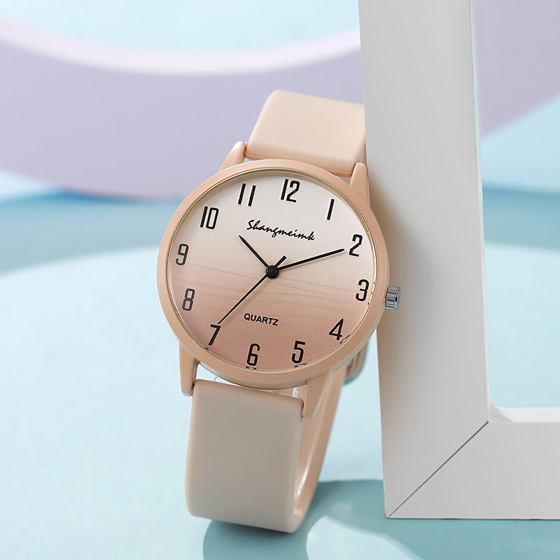 new casual minimalist jelly color women's watch student fashion round silicone strap quartz watch for girls