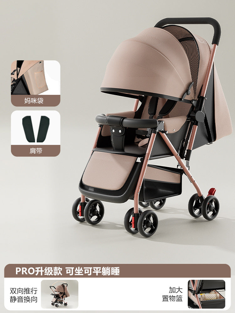 Baby stroller - convertible pushchair, lightweight & foldable, one-click fold, four-wheel design for easy walking, suitable for ages 0-3 years