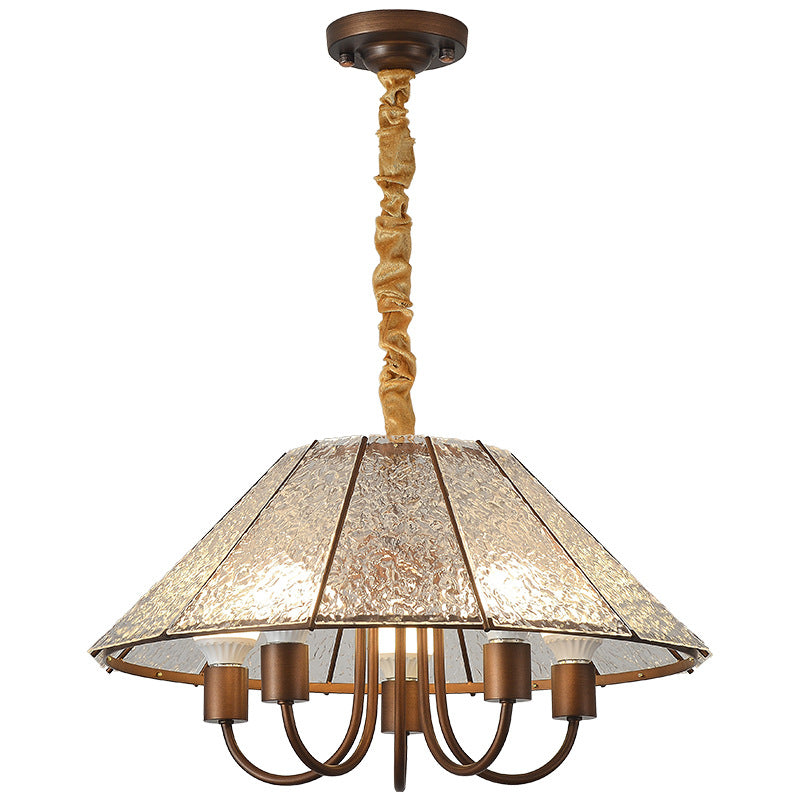 American retro style living room chandelier French antique style dining room bar light bedroom study light creative fabric lighting