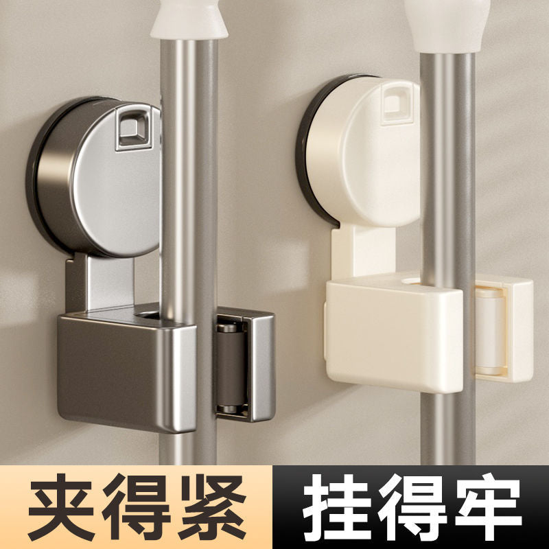 Powerful suction cup mop hook No punching suction cup mop clip Wall rack Bathroom mop storage rack Broom clip