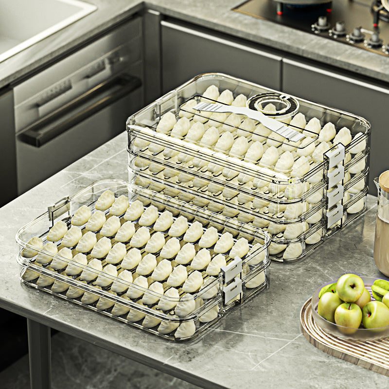 Dumpling box household food grade kitchen refrigerator finishing artifact wonton box fresh-keeping quick-freezing special storage box