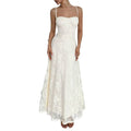 Women's new summer french elegant romantic lace waist a-line slip maxi dress - perfect for dates