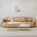 Small apartment living room double sofa, minimalist three-seater straight-row sofa for reception areas and office break rooms, including table and chairs