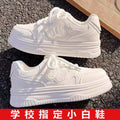 Girls' white sneakers - summer  new collection: kids' breathable mesh athletic shoes, lightweight canvas sneakers for girls and students