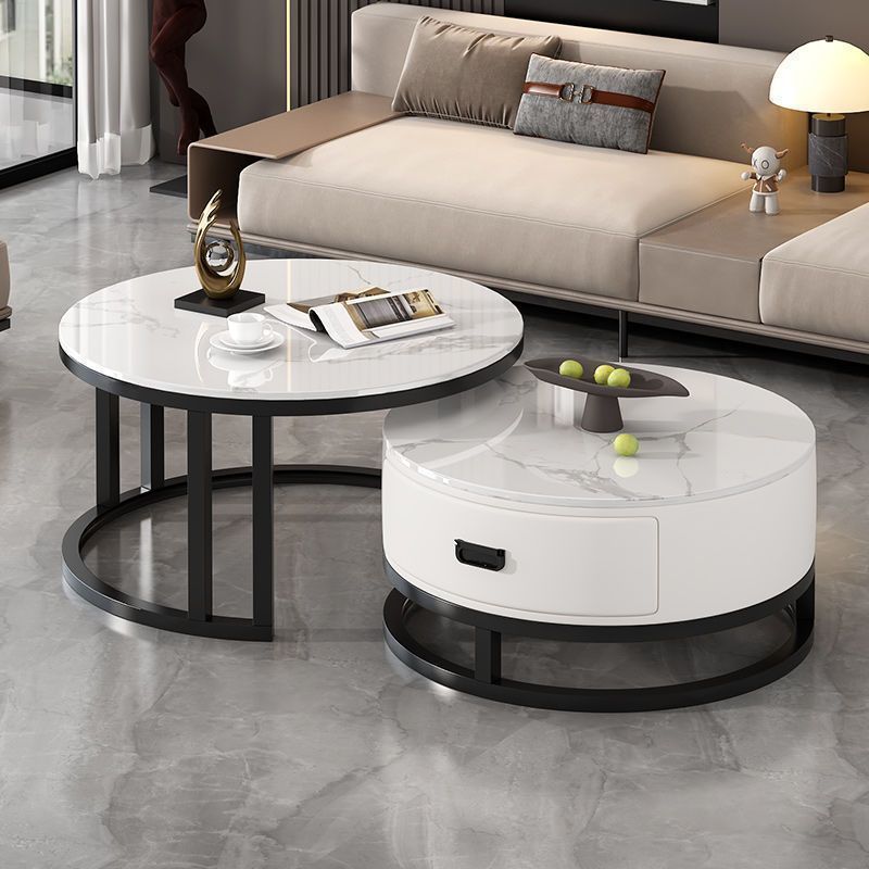Rock slab coffee table living room for homeaccessible luxury modern casual rental house new arrival tea table oval popular small apartment tea
