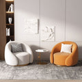 Accessible luxury curved rotate sofa chair cream style lazy sofa living room balcony casual chair single fabric chair b&b