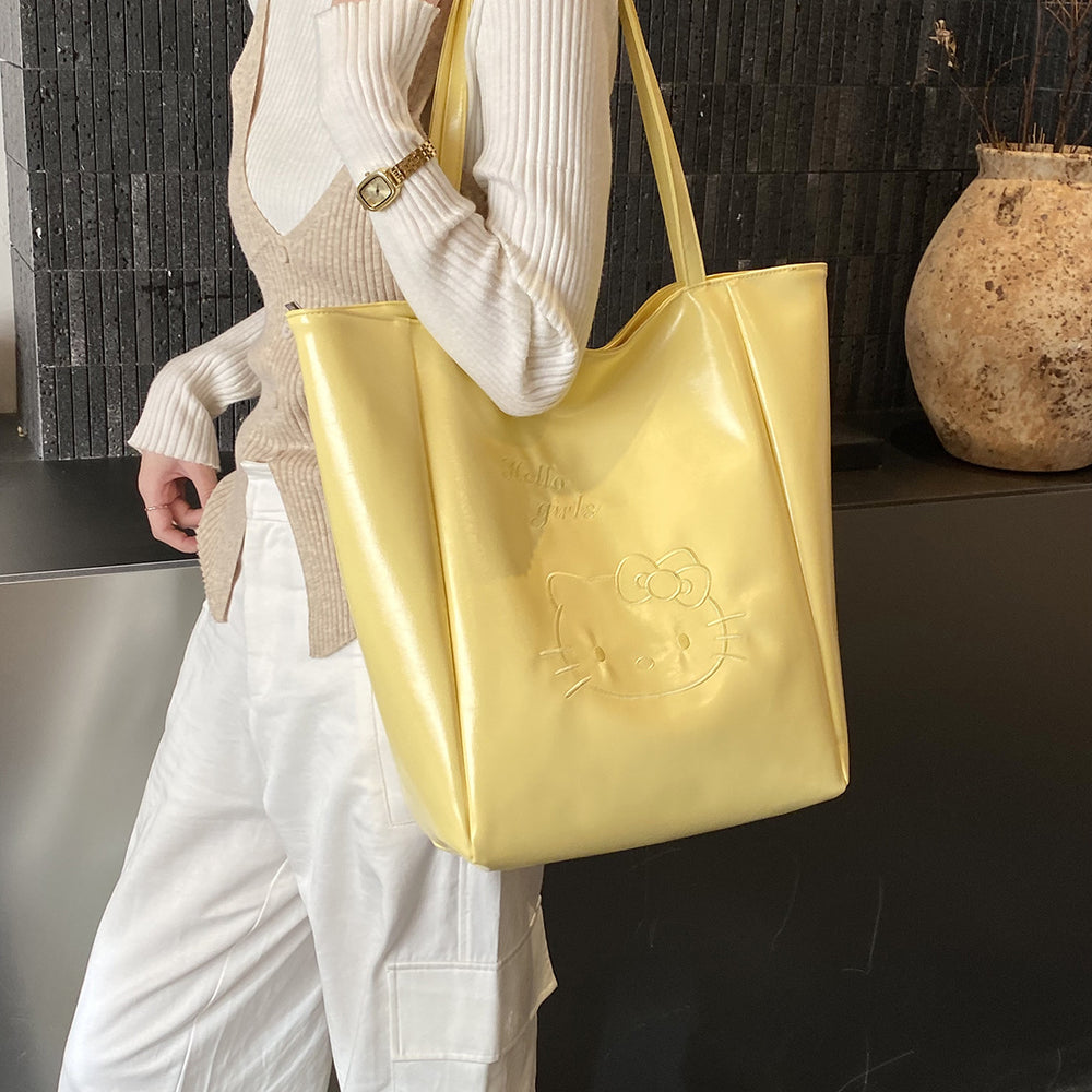 women's bag new arrivalretro oil leather large capacity tote bag easiest for matchgirl armpit bag cartoon hello kitty backpack
