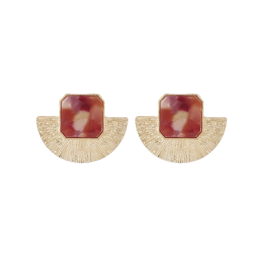 Devil's eye earrings - women's european and american style, gradient irregular geometric fan-shaped studs, unique niche retro sweet & cool earrings