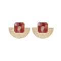 Devil's eye earrings - women's european and american style, gradient irregular geometric fan-shaped studs, unique niche retro sweet & cool earrings