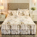 New arrival washed silk tencel ice silk embroider single bed skirt bedspread pure color machine washable 2m double bed sheets