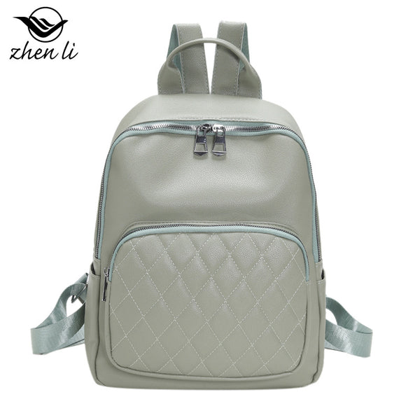 Zhenli pu rhombus embroidery thread women's backpack ins wind, backpack women's leisure large-capacity travel bag wholesale