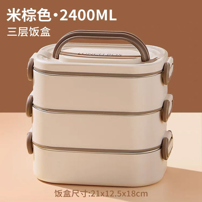 304 stainless steel bento box, microwave oven sealed lunch box, portable multi-layer thermal insulation lunch box for students and office workers