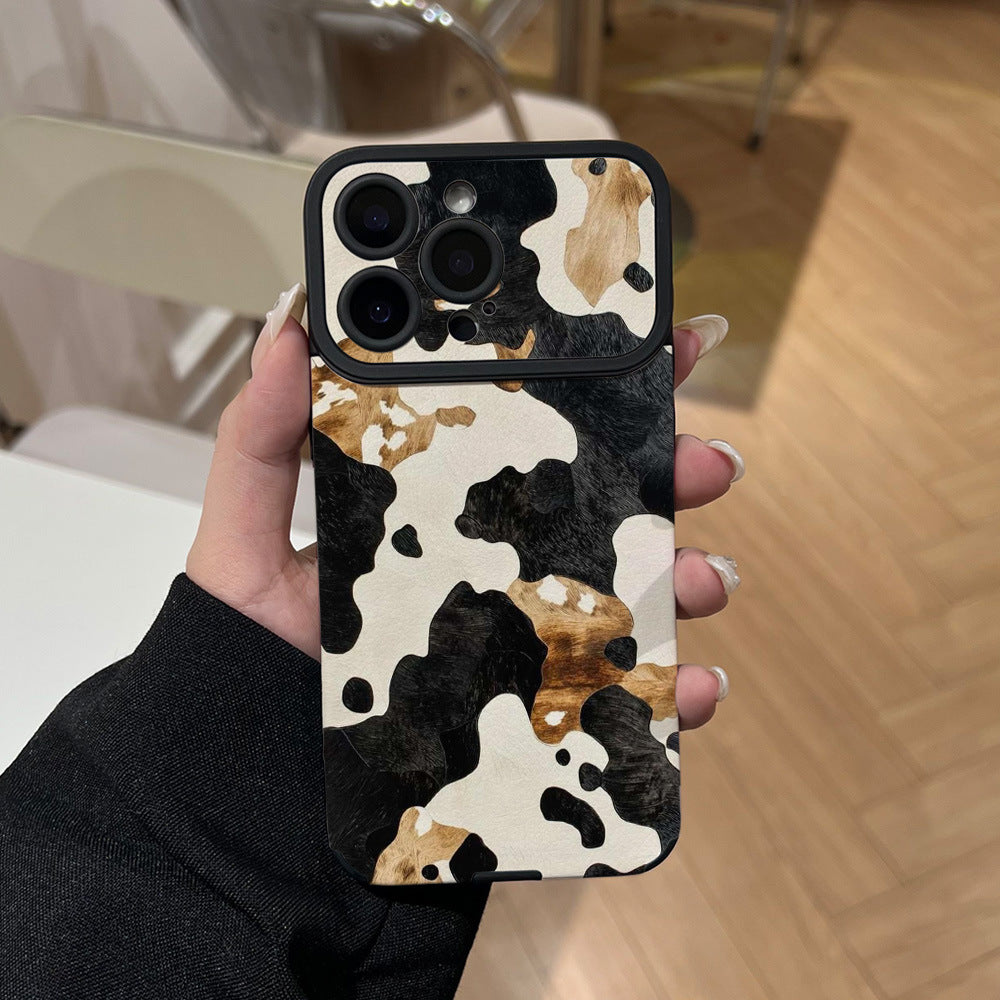 Leopard print mobile phone case suitable for iphone16/15 anti-fall 17promax color matching retro protective case apple 17