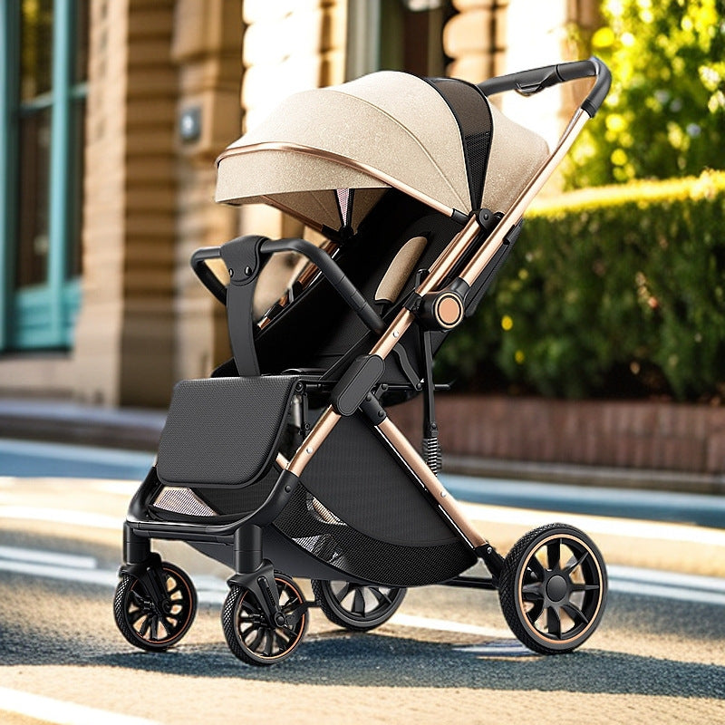 Lightweight newborn foldable high-view two-way new pushing baby stroller - sit & recline options for baby walking