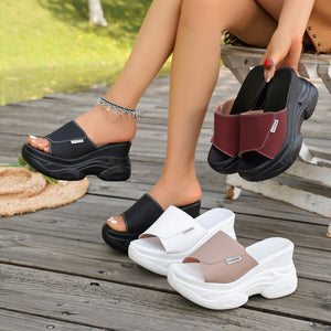 summer new arrival: plus-size women's casual comfort platform sandals - fish mouth, chunky sole, fashionable outdoor wear