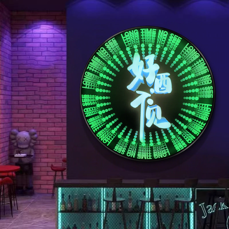 KTV bar wall led dynamic colorful luminous decorative painting nightclub clear bar tavern box imitation lasagna mirror hanging painting