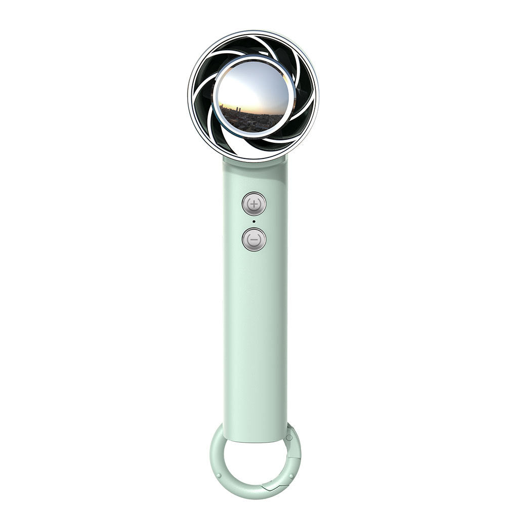 new arrival folding cooling fan usb rechargeable multi-function outdoor handheld carabiner ice compress fan wholesale