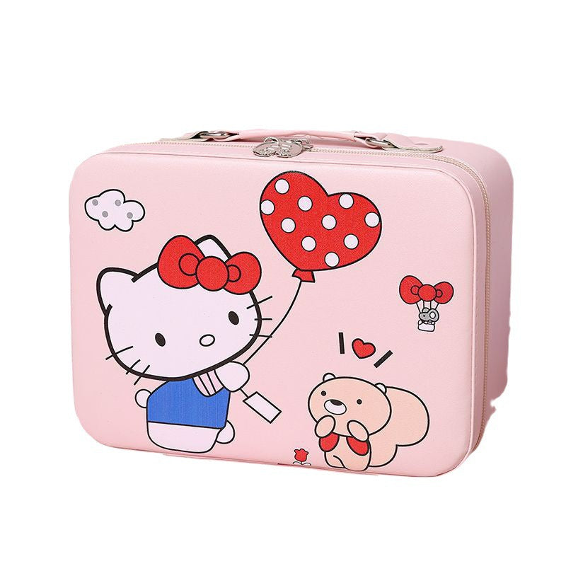 Cosmetic bag Portable going out carry-on bag Large capacity storage box High-end student girl heart toilet bag Jewelry box