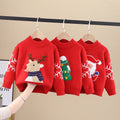 Christmas kids' sweater - fleece lined, extra thick, chinese new year style. versatile knitted base layer for boys and girls