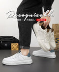 Men's white casual shoes 2025 new winter breathable trendy versatile men's leather casual shoes men's white shoes athletic sneakers