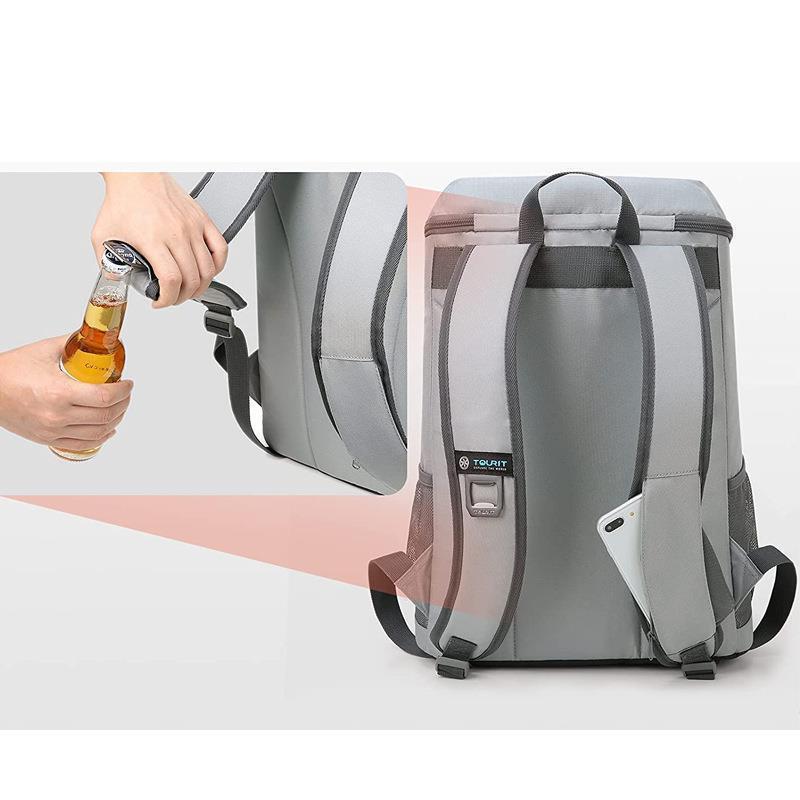 camping ice pack double shoulder thermal bag large capacity two-color oxford cloth patchwork thermal double shoulder bag