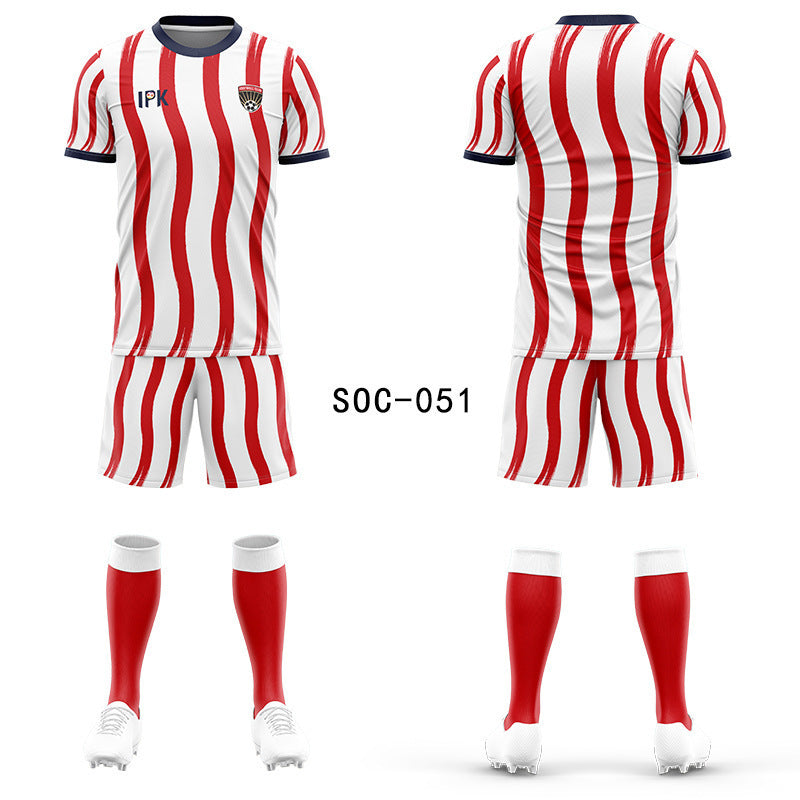 2025 new football jersey set men's football jersey team game jersey short-sleeved sports training jersey customization