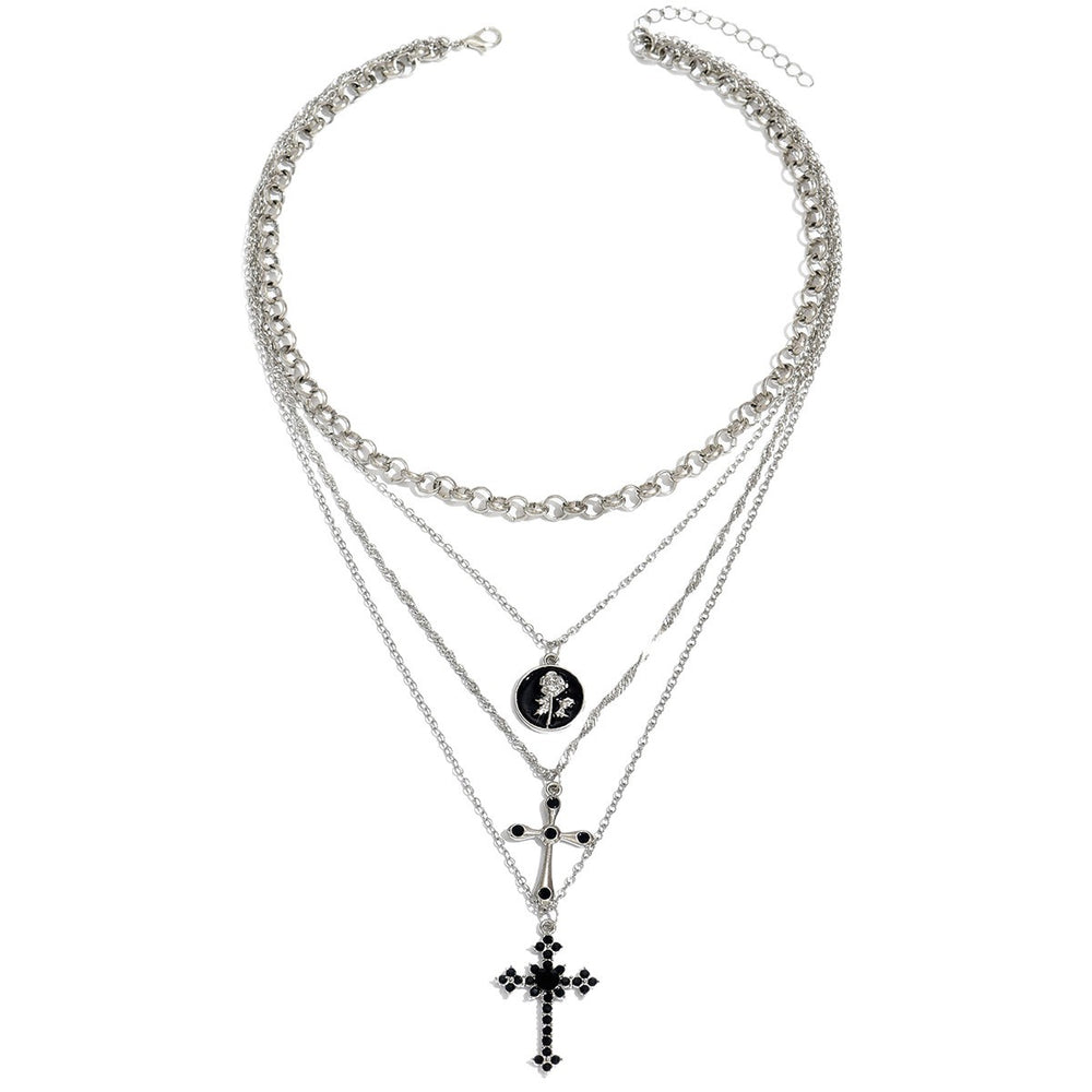 Long necklace wholesale european and american cross-border stylish cross jewelry accessible luxury niche stacked pendant necklace women's sweater chain