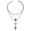 Long necklace wholesale european and american cross-border stylish cross jewelry accessible luxury niche stacked pendant necklace women's sweater chain