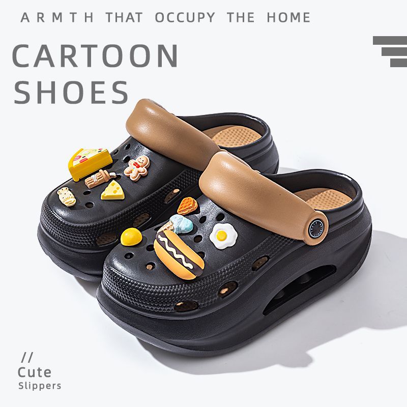 2025 new women's wedge platform clogs - summer outdoor wear, thick sole, two-wear style, chunky heel, non-slip beach sandals & slippers