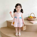 Summer new arrivals: stylish and trendy cartoon tank dress for baby girls - casual summer outfit
