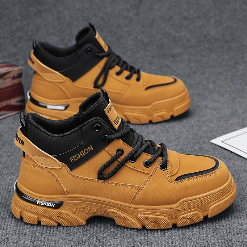 Martin boots men's shoes 2024 new spring non-slipwaterproofabrasion resistantworkwear boots men outdoor high-top sports sneakers