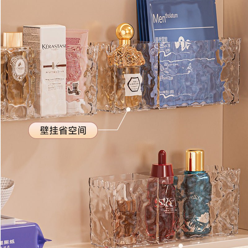 Bathroom mirror cabinet organizer - wall mounted vanity organizer for bathroom cabinets, countertops, cosmetics, and lipstick - storage rack