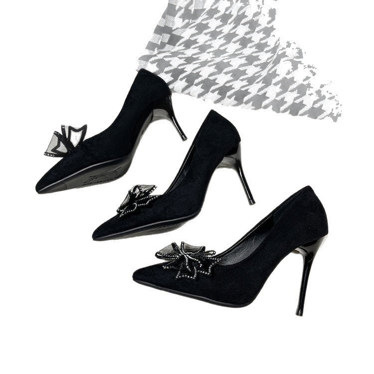 French high heels: new european and american fashion floral pointed-toe stiletto heels for women, summer 2025 collection
