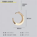 Luxury gold crystal crescent moon ring bedside pendant light - modern minimalist c-ring for bedroom, bar, entryway, and boutique hotel ambiance