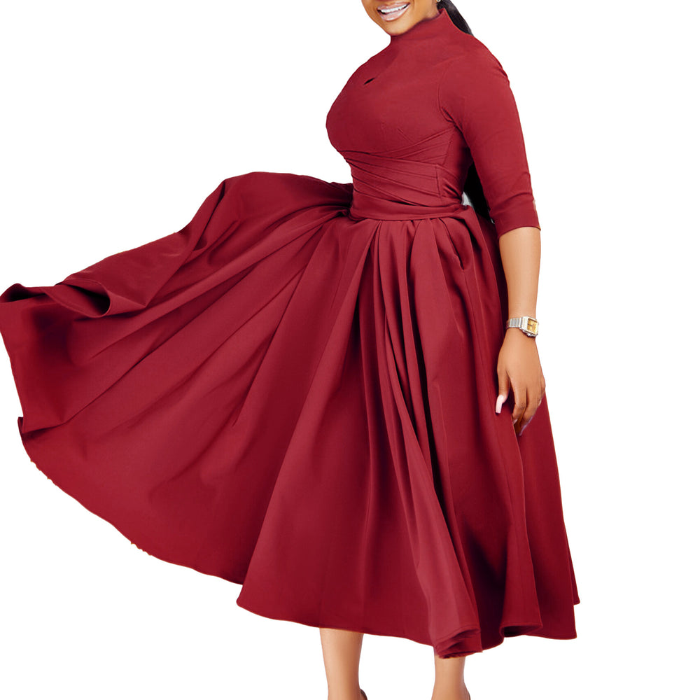 D3252 independent station export women's clothing new arrivalfashionelegant pleated african large size large skirt exportdress