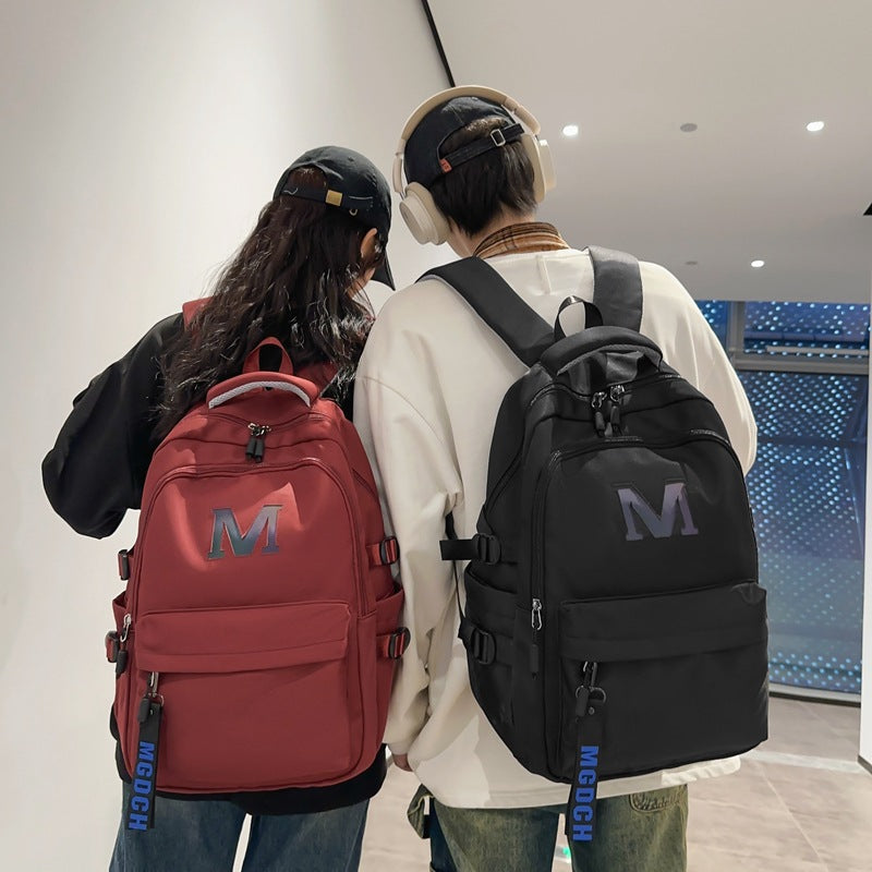 New large-capacity night reflective backpack, junior high school and high school students schoolbag waterproof, wear-resistant and lightweight computer bag