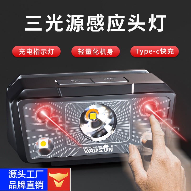 Walson G18 induction headlight long battery life LED night fishing strong light charging waterproof miner's lamp fishing long-range headlight