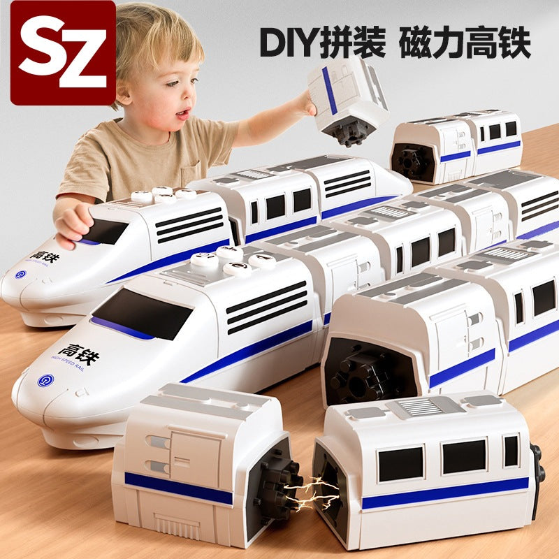 Children's magnetic building blocks high-speed train model toy - educational puzzle set for boys - magnetic early education toy