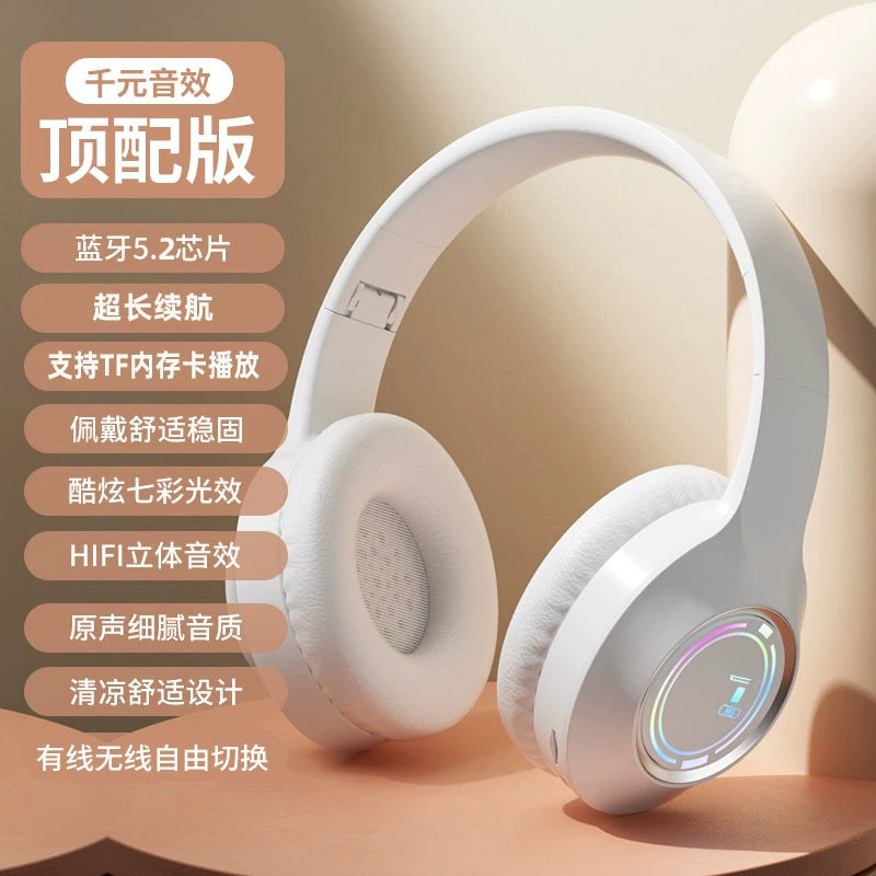 Head-mounted wireless bluetooth headset, heavy bass noise reduction, e-sports camera mobile phone vivo Huawei OPPO Apple applicable